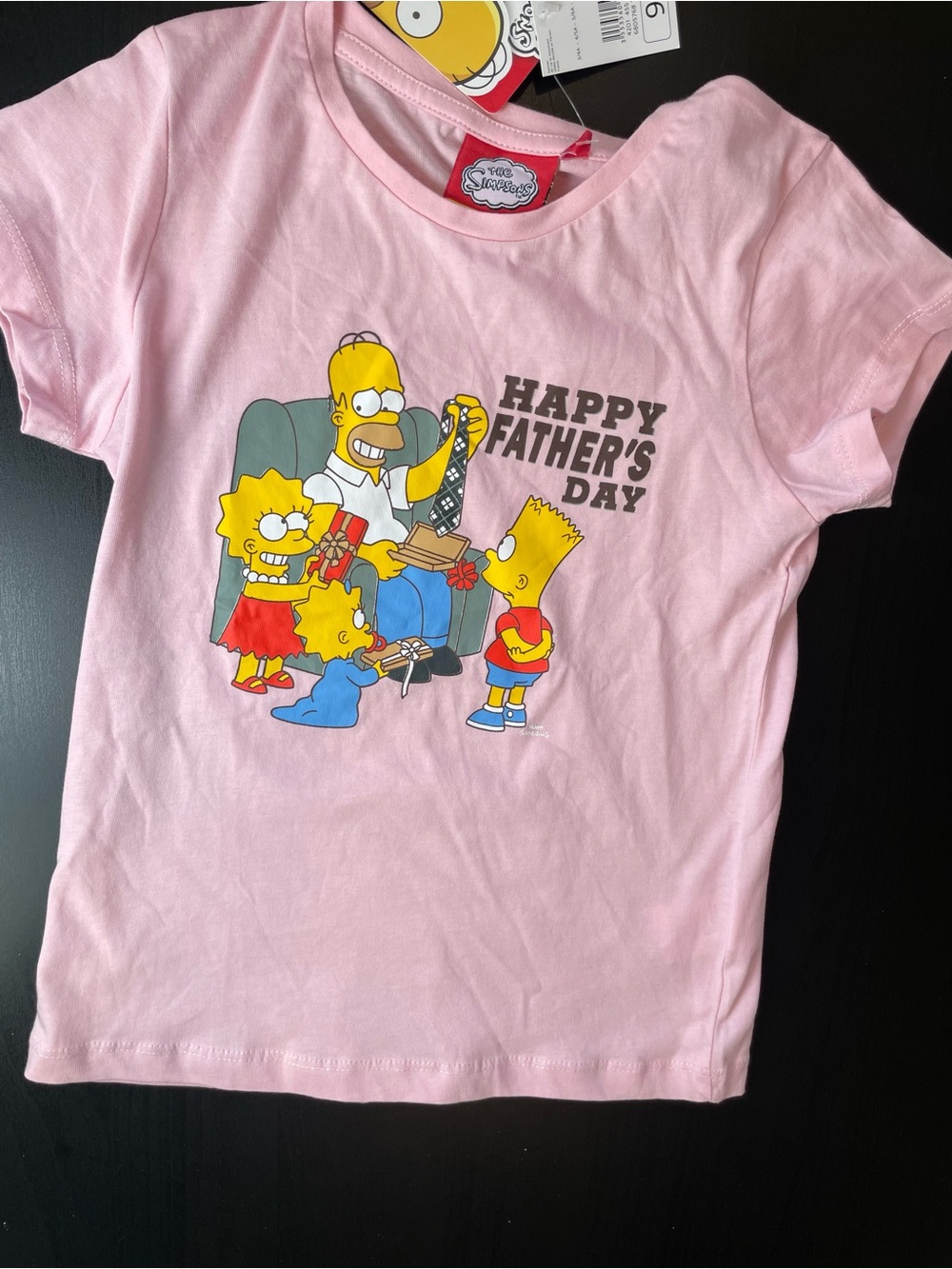 Roda Pink Simpsons "Happy Father's Day" Kids Tee